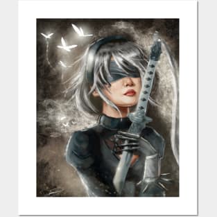 Nier automata portrait fan art Design Posters and Art